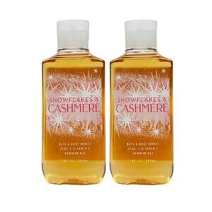 2 Bath & Body Works SNOWFLAKES & CASHMERE Body Wash Shower Gel 10 oz